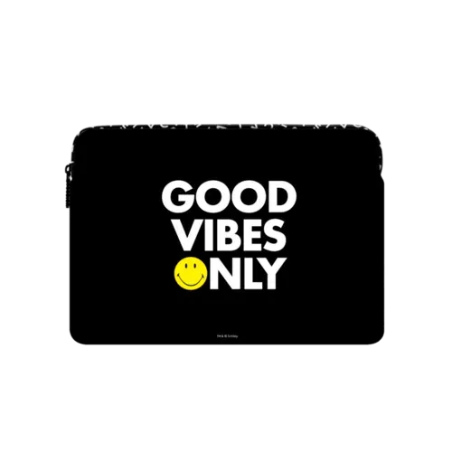 Smiley Good Vibes Only Laptop Sleeve - Large (16") - Impact Laptop Sleeve