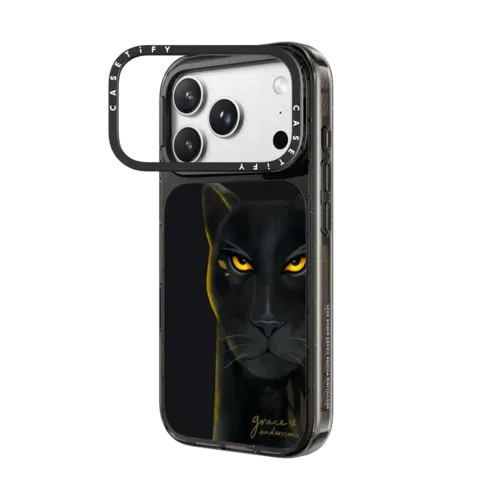 Black Panther by Grace Andersson - iPhone 18 Pro Max - Impact Ring Stand Case MagSafe Compatible - Glossy